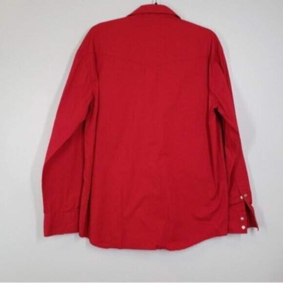 Roper Red Pearl Snap Western Shirt Medium Southwestern Men's Size Medium - Picture 5 of 11